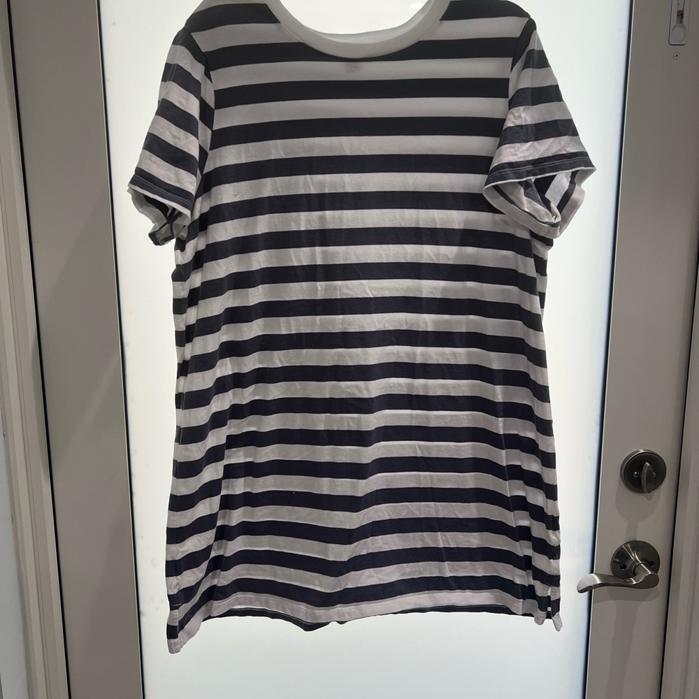 Charcoal and White Striped T-Shirt
